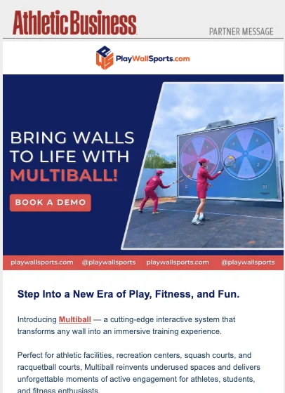 PlayTech's dedicated email to the Athletic Business list, January 2025